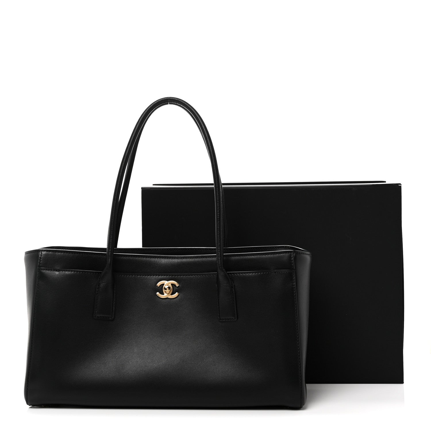 Calfskin Archetype Small Shopping Tote Black