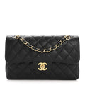 Caviar Quilted Small Double Flap Black