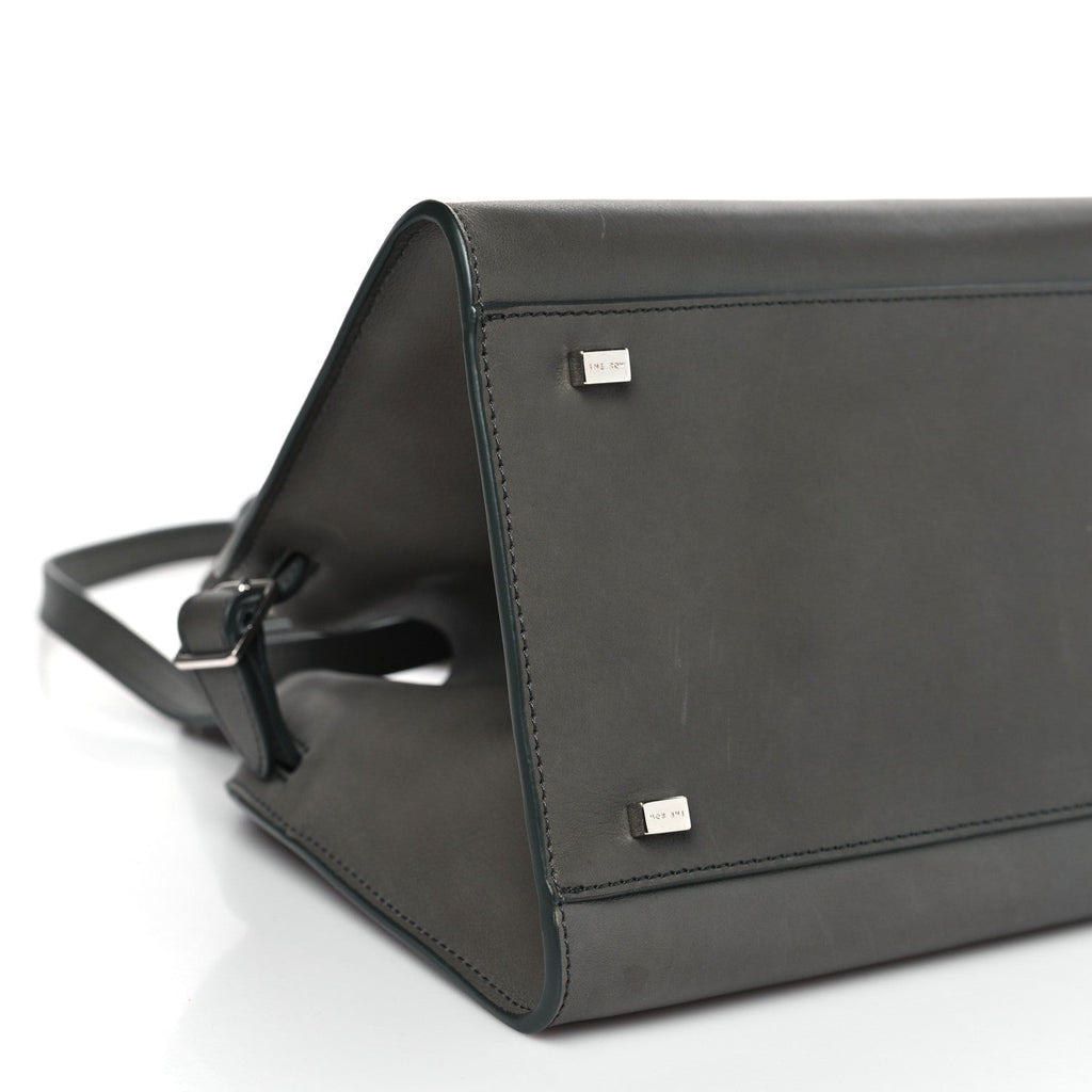 Polished Saddle Calfskin Soft Margaux 10 Bag Koala Grey