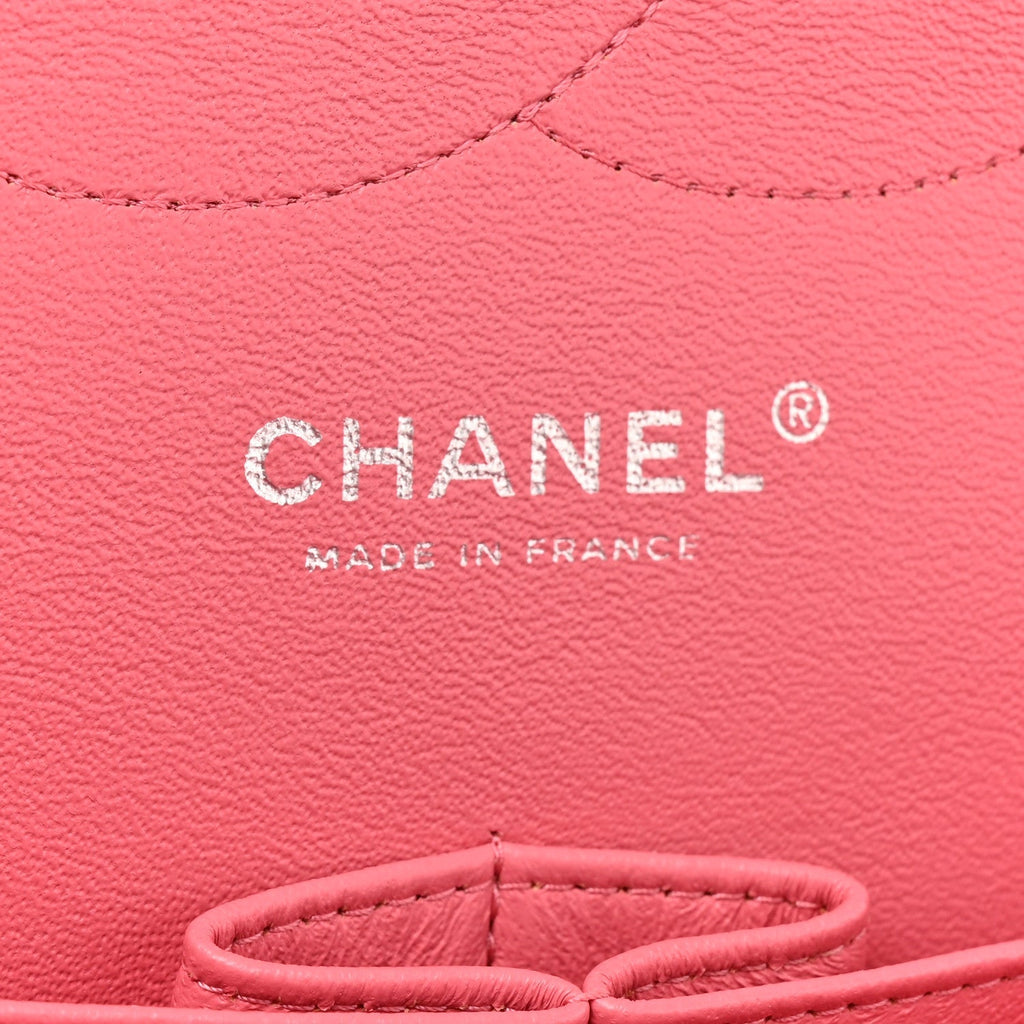Lambskin Quilted Jumbo Double Flap Pink