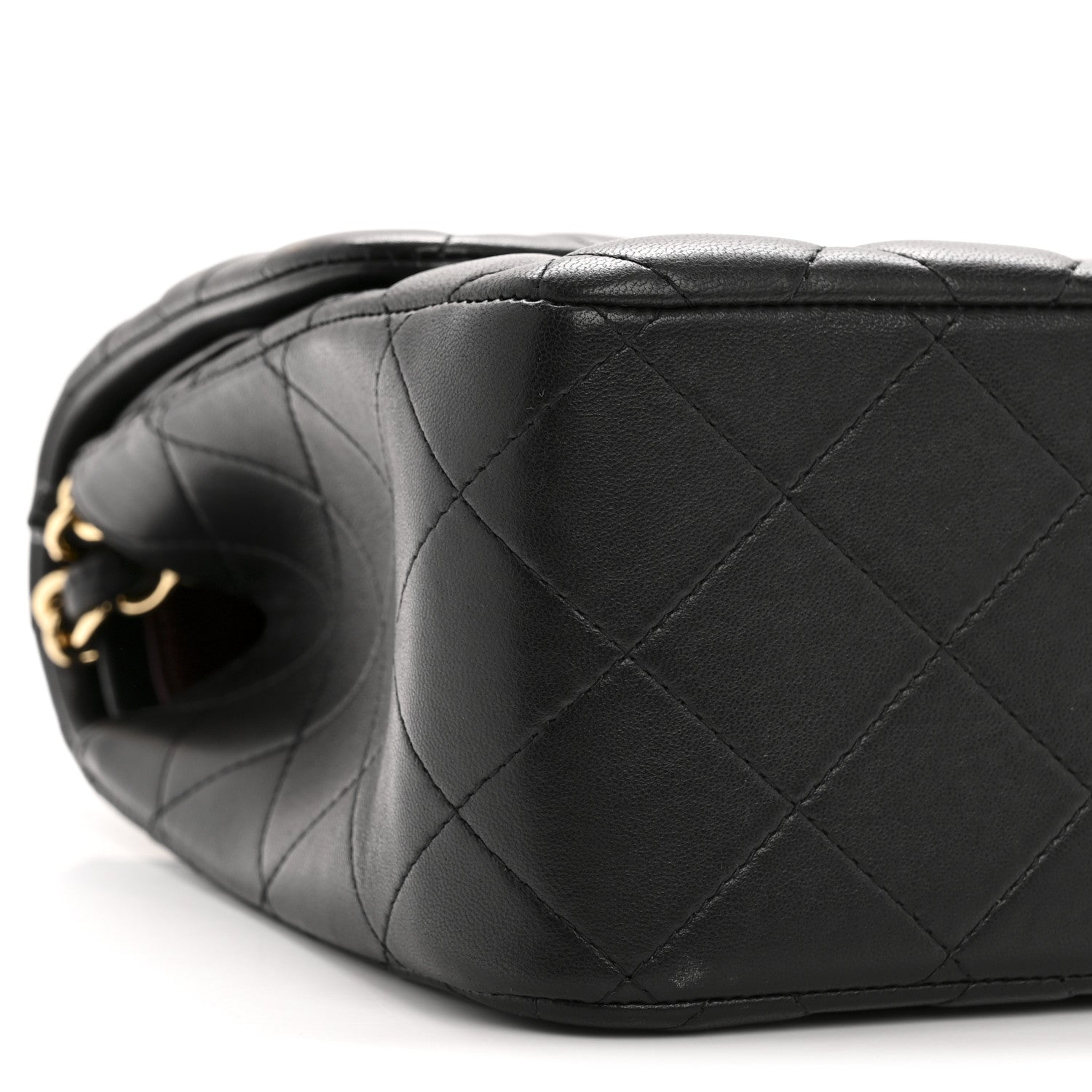 Lambskin Quilted Jumbo Double Flap Black