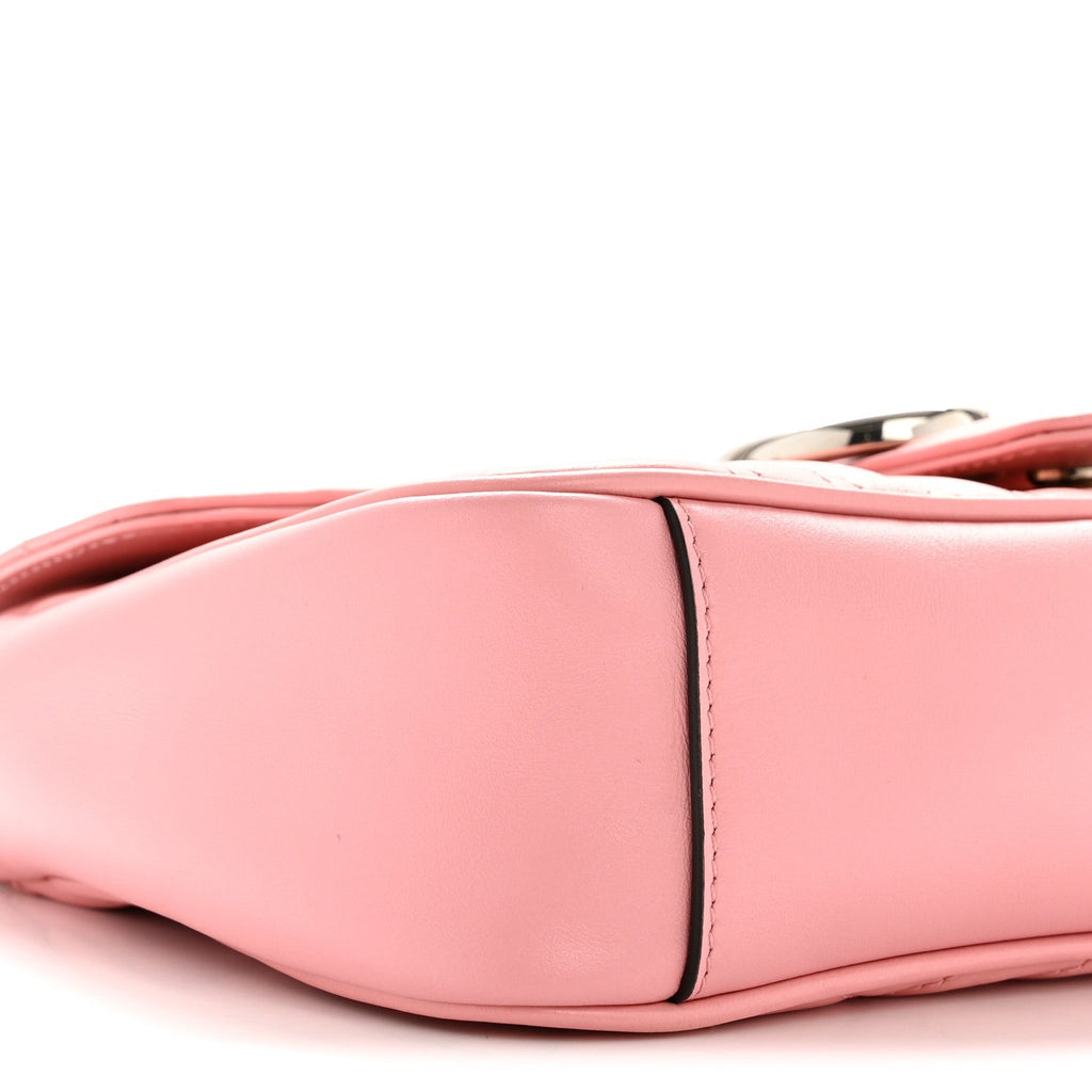 Calfskin Matelasse Small GG Marmont Shoulder Bag Wild Rose