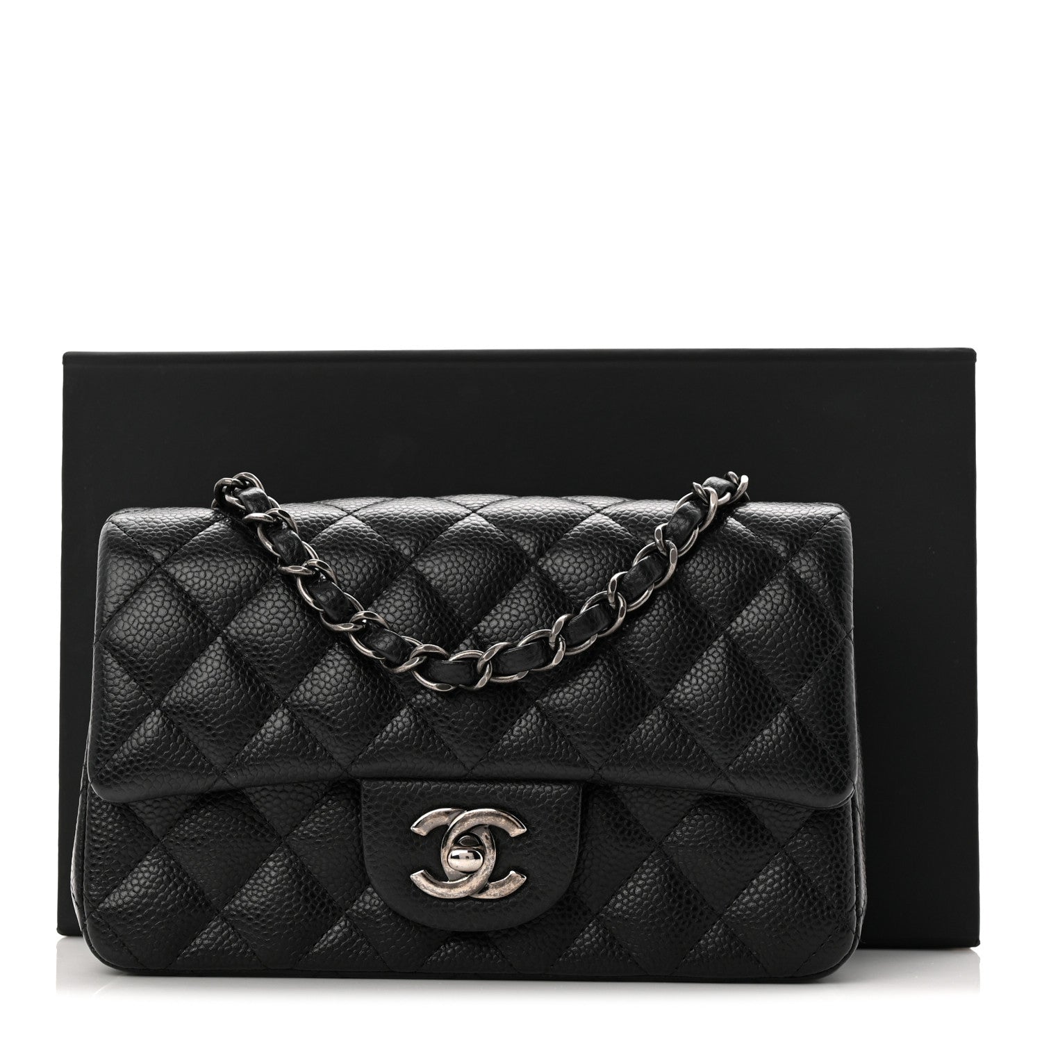 Caviar Quilted Mini Rectangular Flap Black