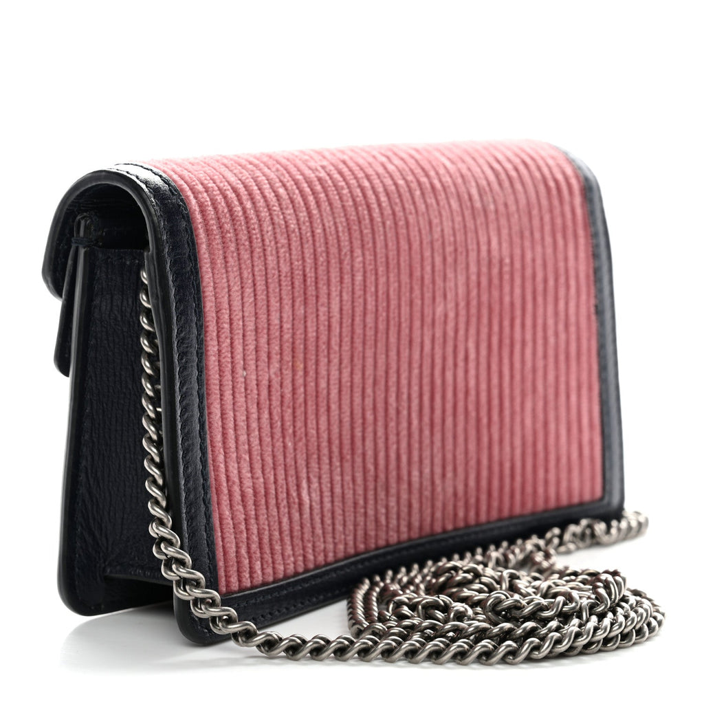 Lanzo Stretch Cord Azalea Calfskin Super Mini Dionysus Shoulder Bag Pink Blue
