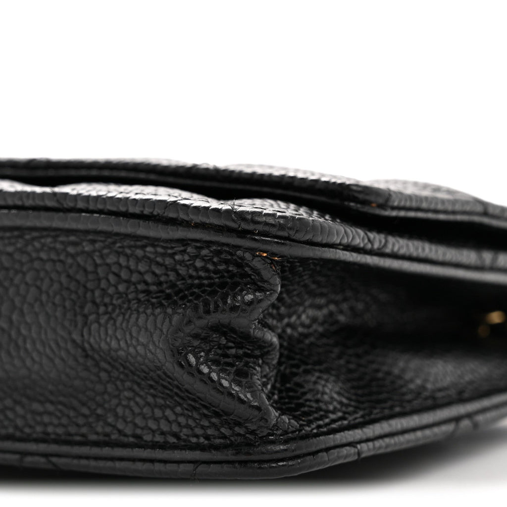 Caviar Quilted Wallet on Chain WOC Black