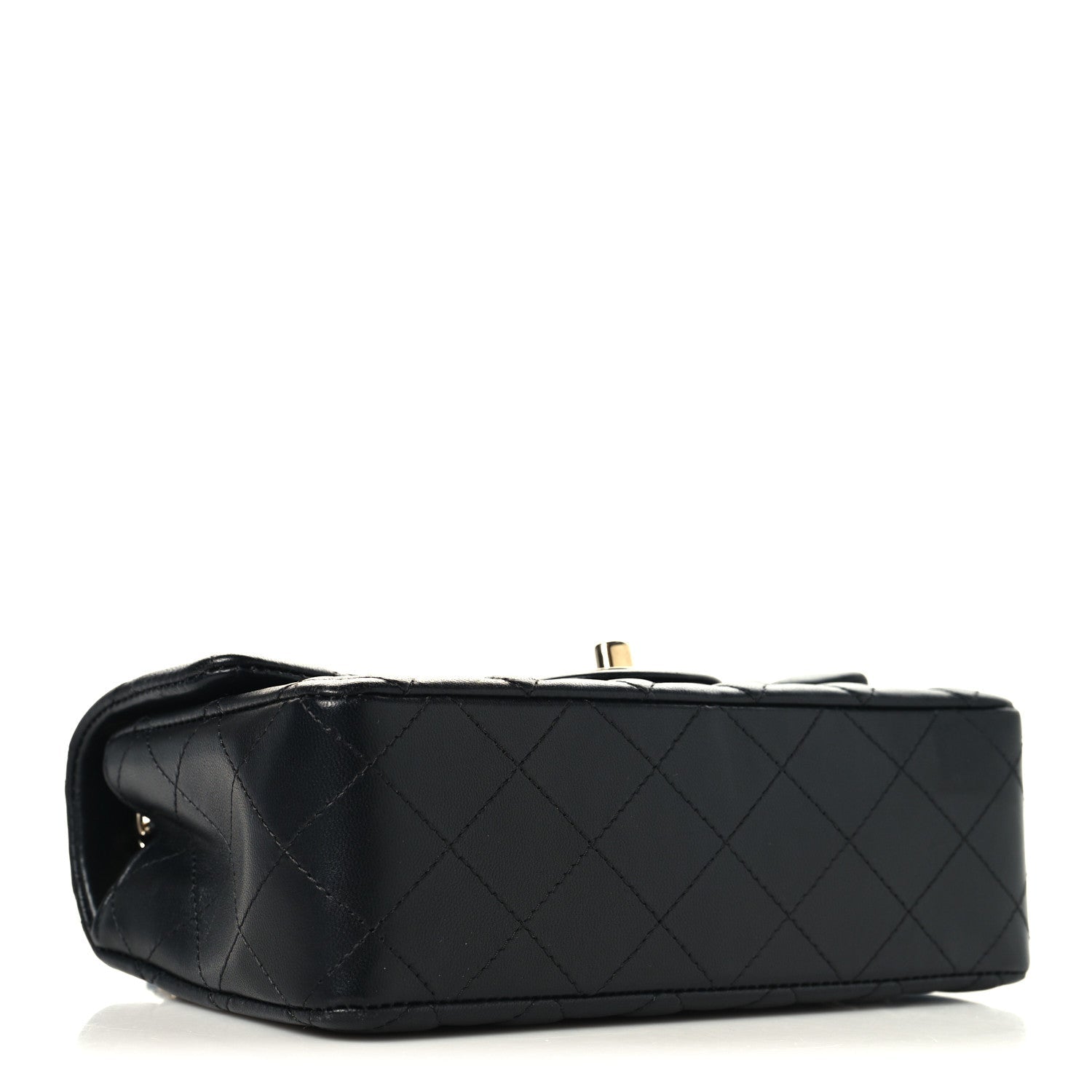 Lambskin Quilted Mini Rectangular Flap Black