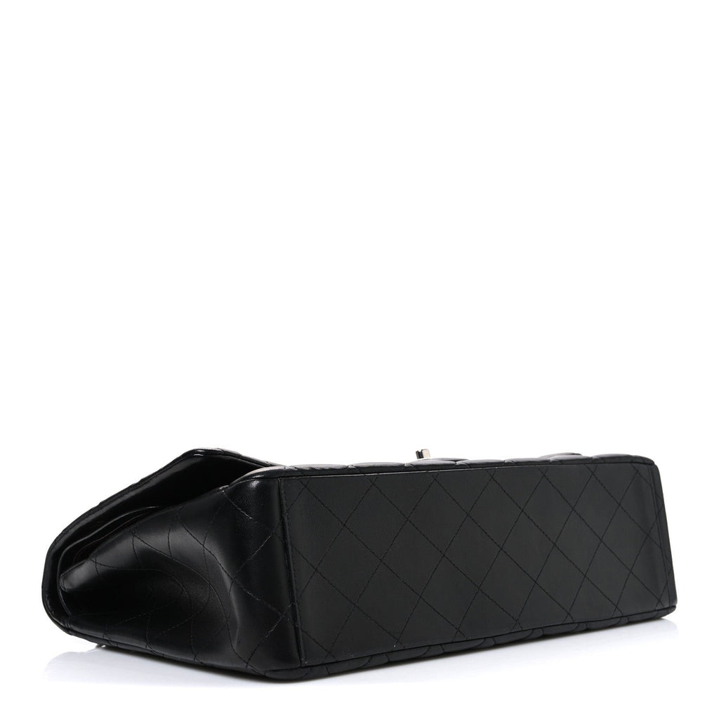 Lambskin Quilted Maxi Double Flap Black