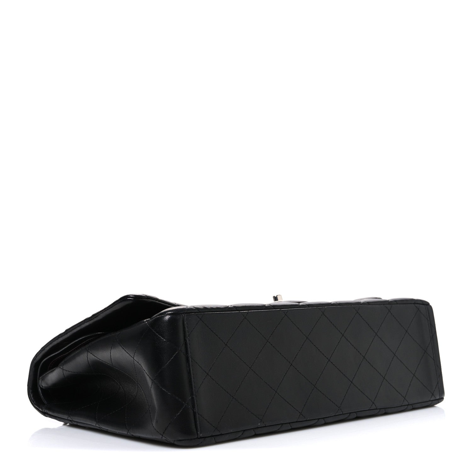 Lambskin Quilted Maxi Double Flap Black