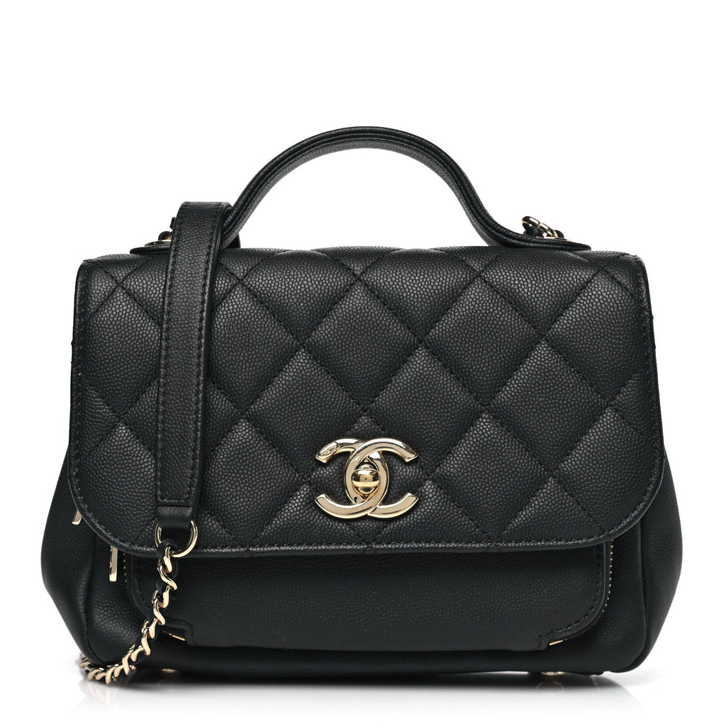 Caviar Quilted Small Business Affinity Flap Black