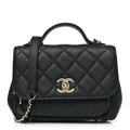 Caviar Quilted Small Business Affinity Flap Black
