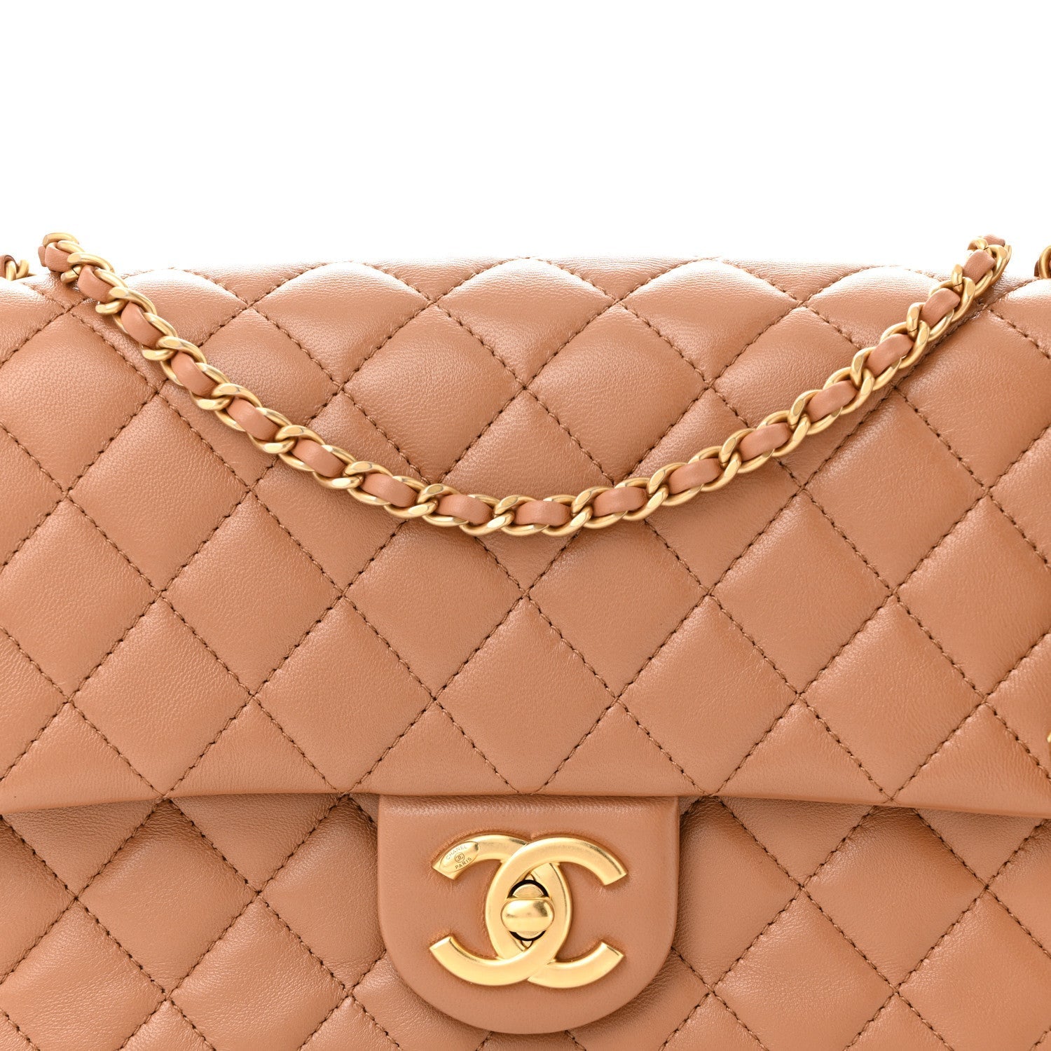 Lambskin Quilted Small CC Crush Flap Brown