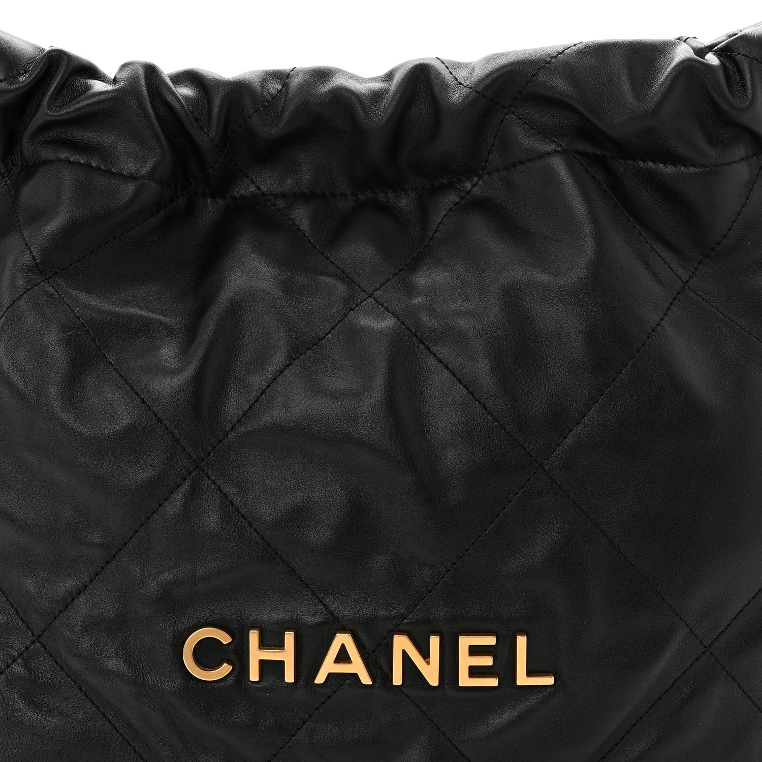 Shiny Calfskin Quilted Small Chanel 22 Black