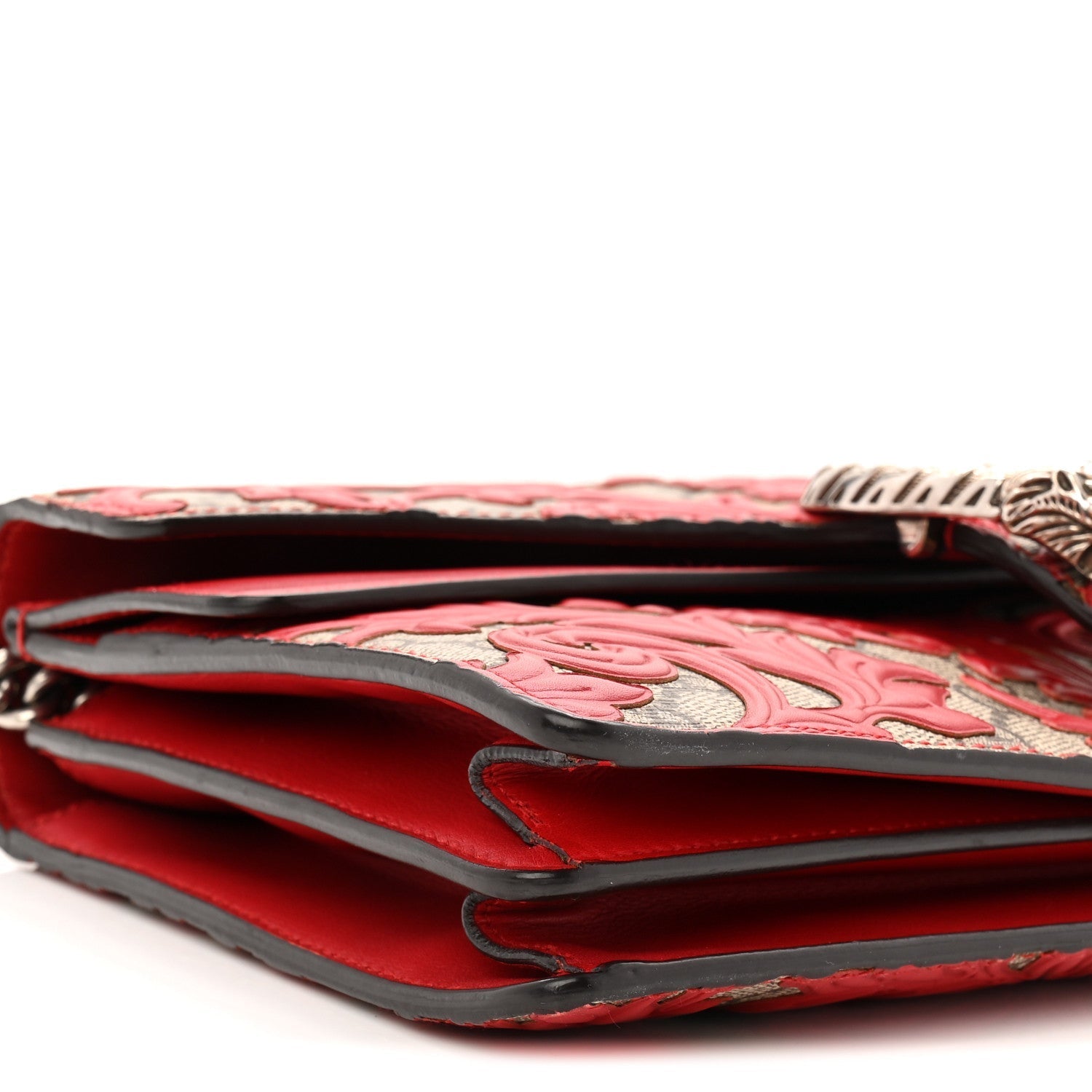 GG Supreme Monogram Arabesque Dionysus Shoulder Bag Hibiscus Red