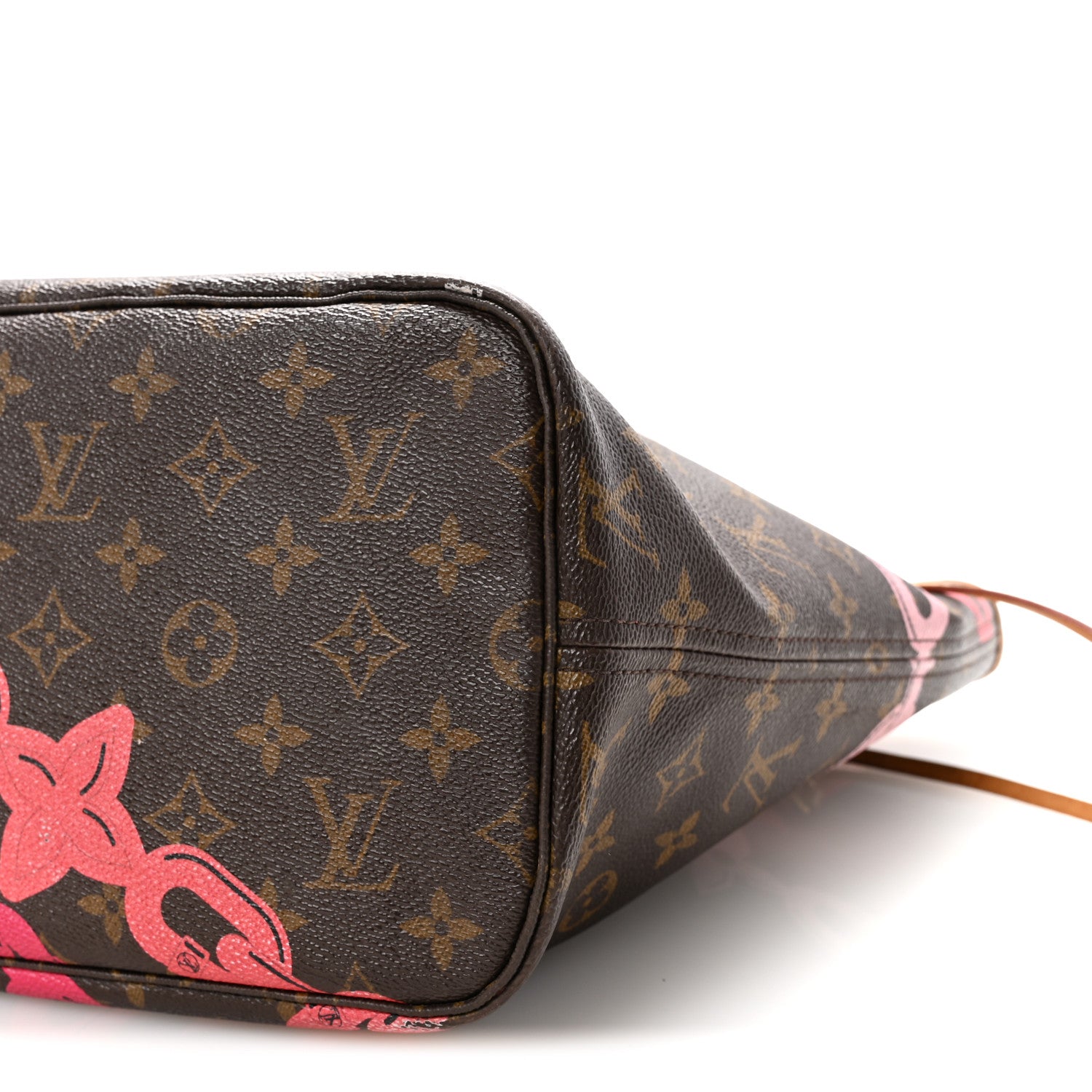 Monogram Bay Neverfull MM Rose Ballerine Poppy