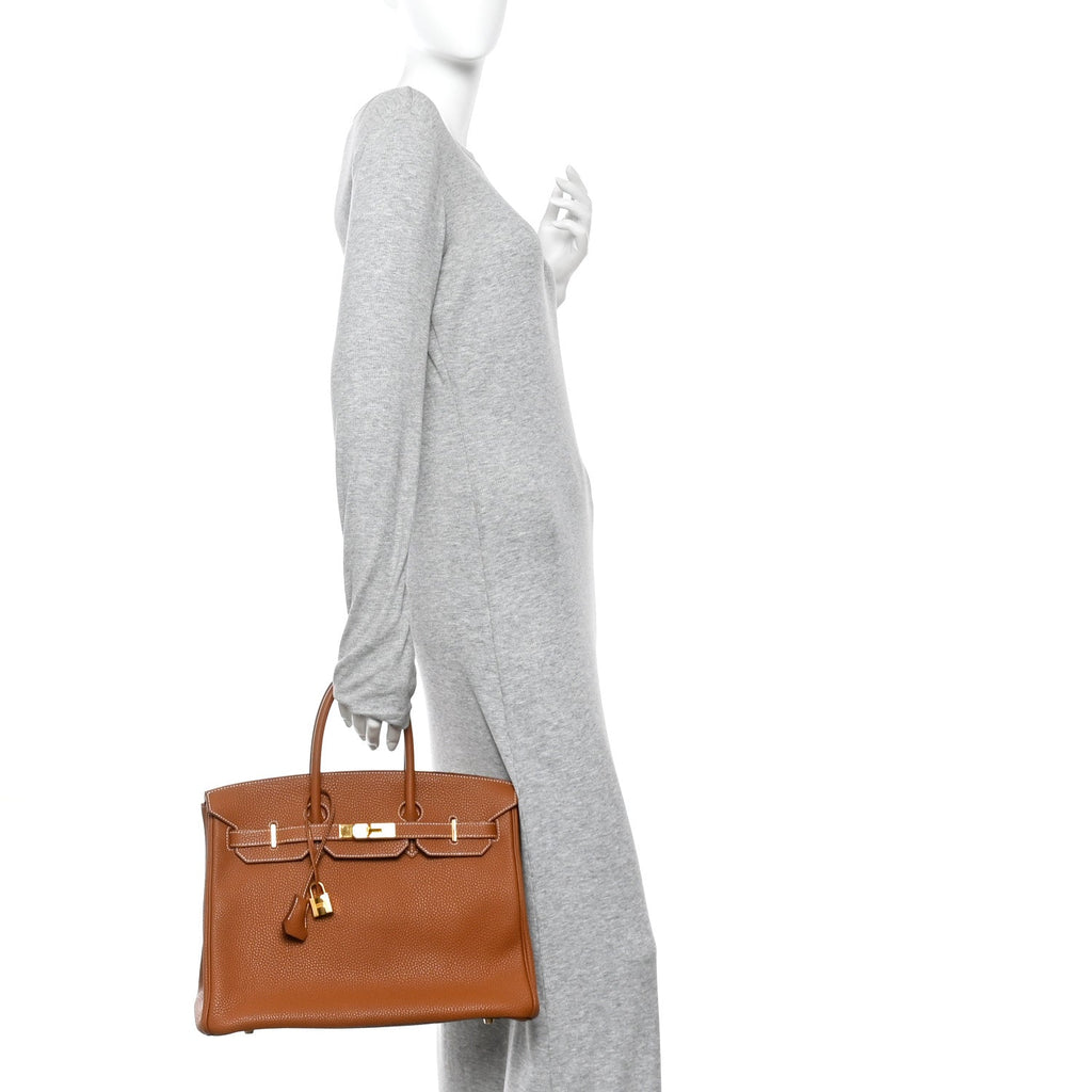 Taurillon Clemence Birkin 35 Gold