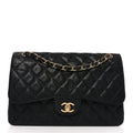 Caviar Quilted Jumbo Double Flap Black