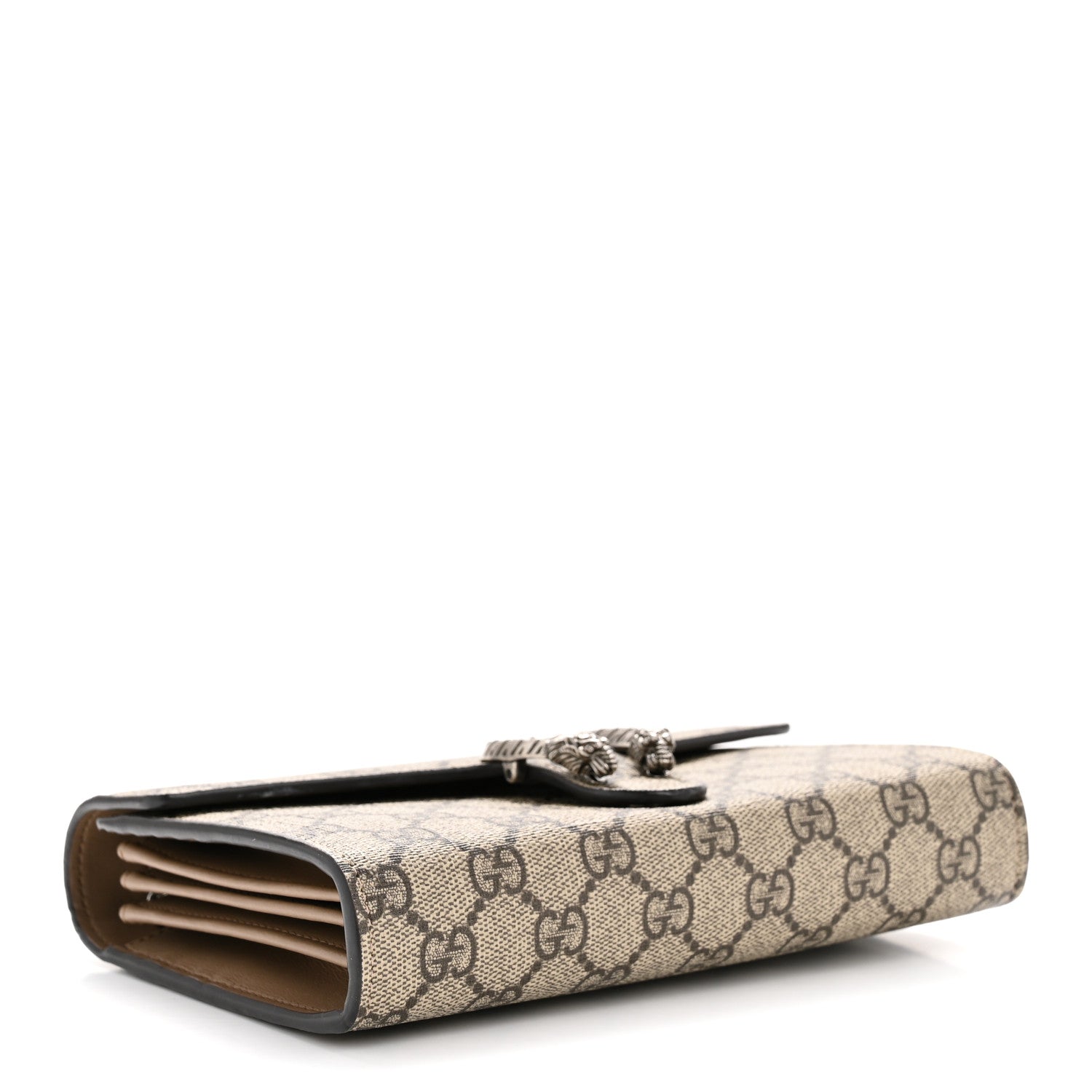 GG Supreme Monogram Mini Dionysus Chain Wallet Beige Taupe