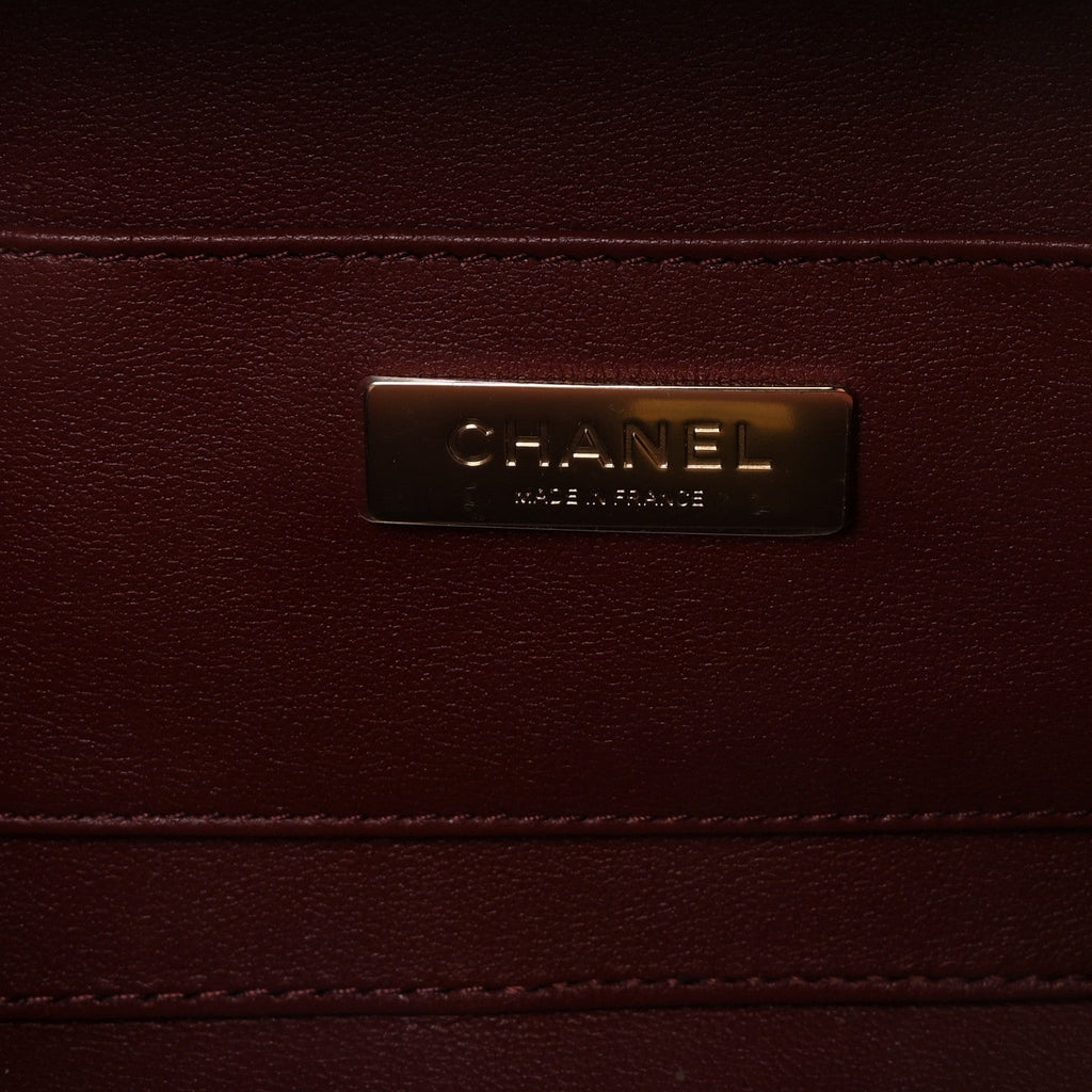 Lambskin Quilted Coco Click Bag Burgundy
