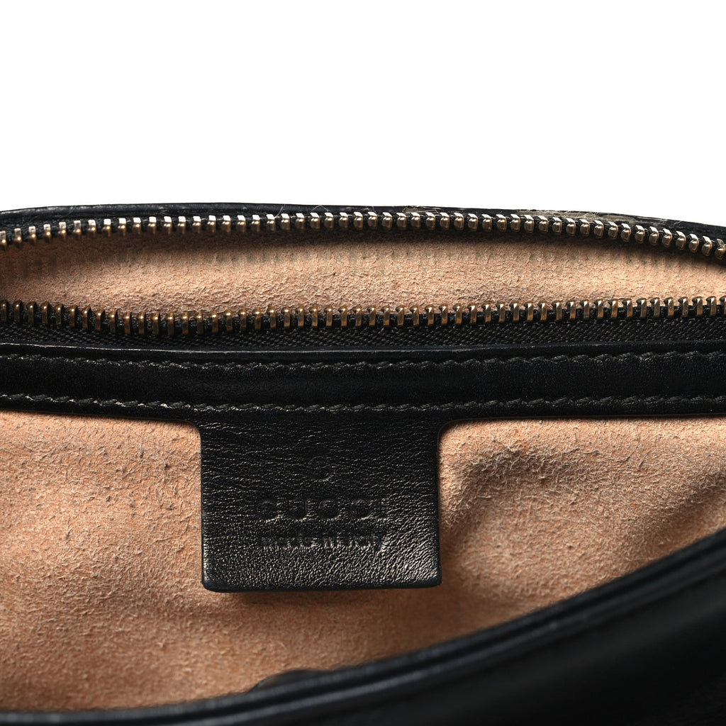 Calfskin Matelasse Small GG Marmont Top Handle Shoulder Bag Black