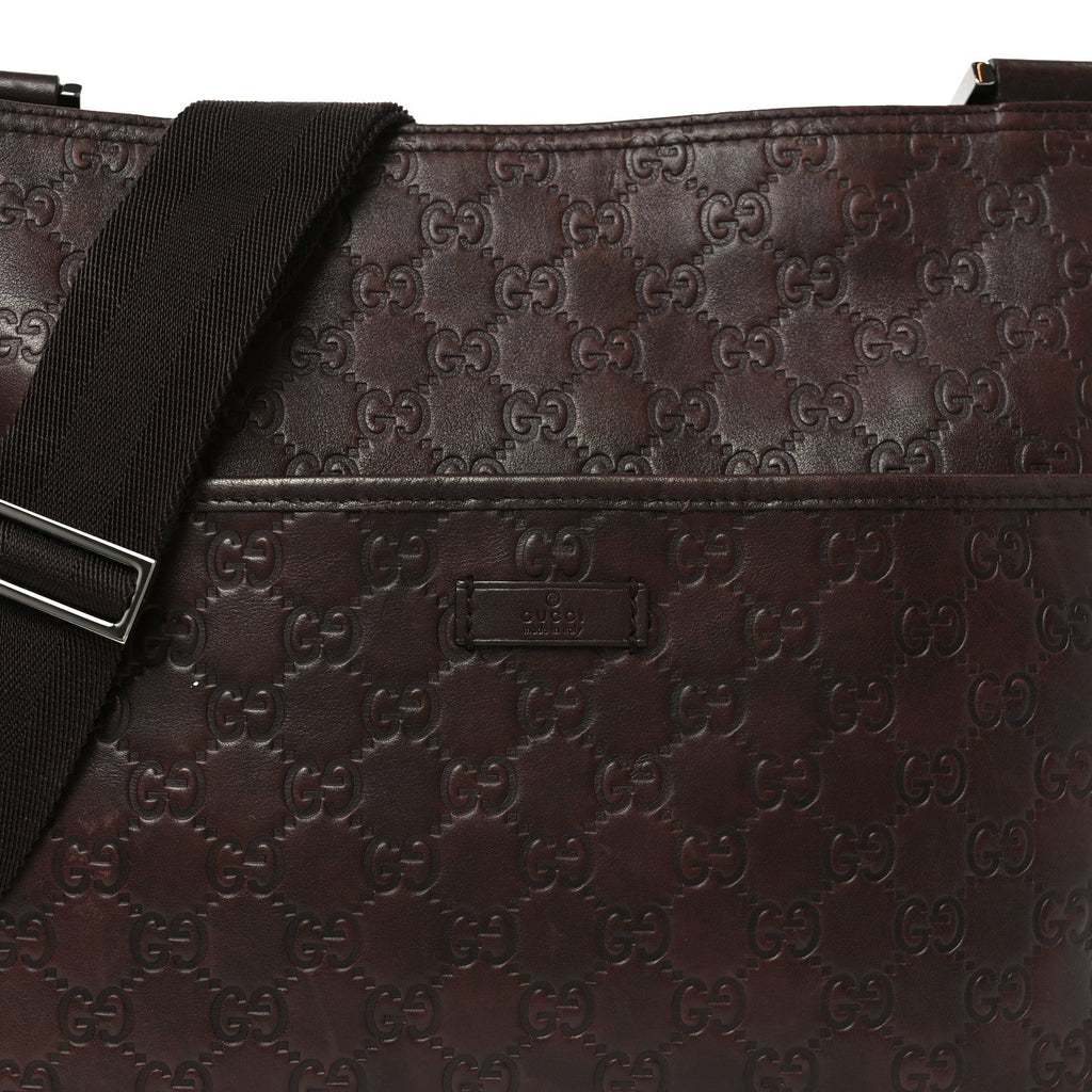 Guccissima Flat Messenger Bag Brown Dark Brown