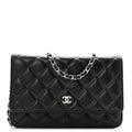 Caviar Quilted Wallet on Chain WOC Black