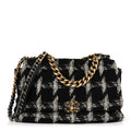 Tweed Quilted Maxi Chanel 19 Flap Black White