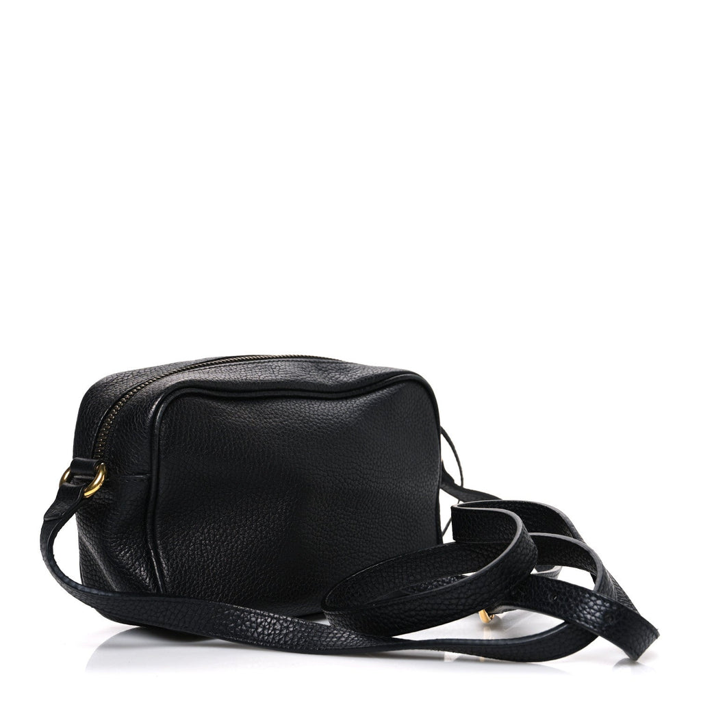 Pebbled Calfskin Mini Soho Disco Bag Black