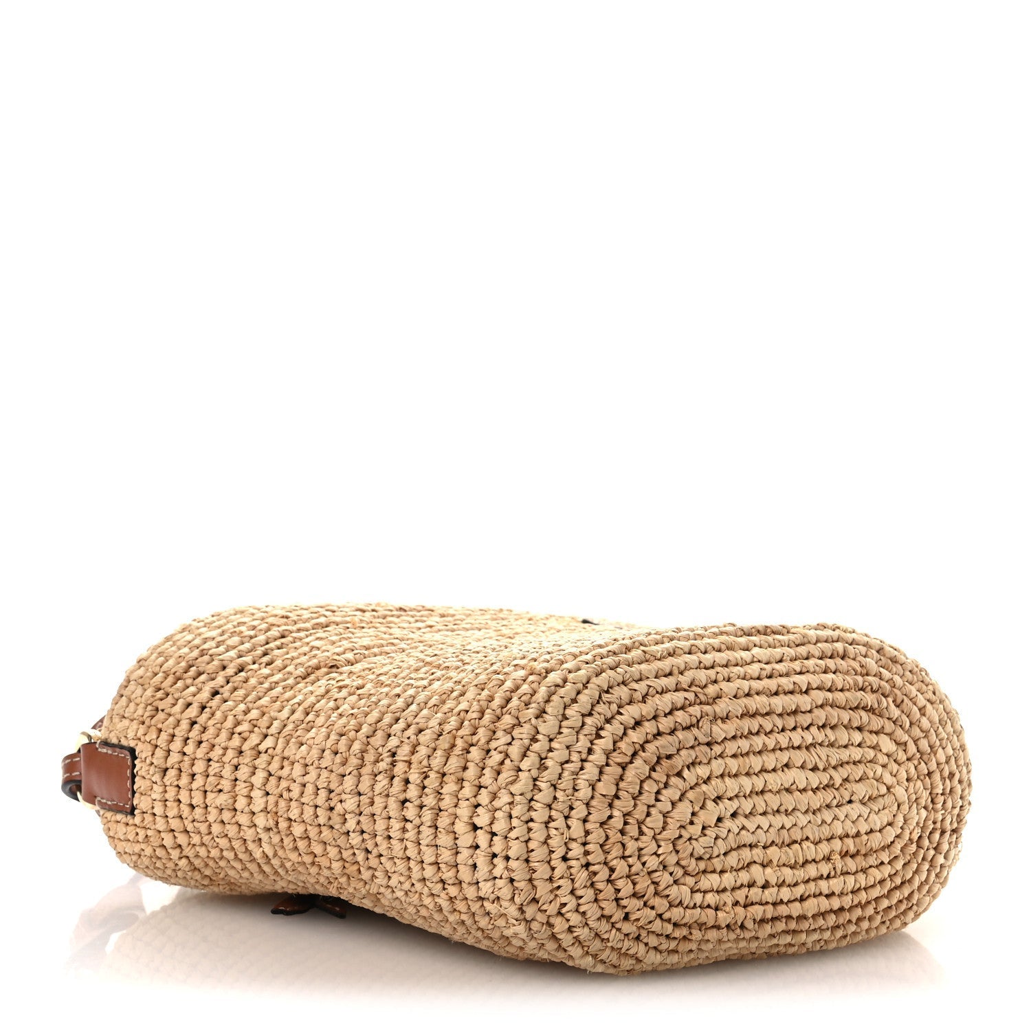 Calfskin Raffia Anagram Paulas Ibiza Pochette Bag Natural Tan
