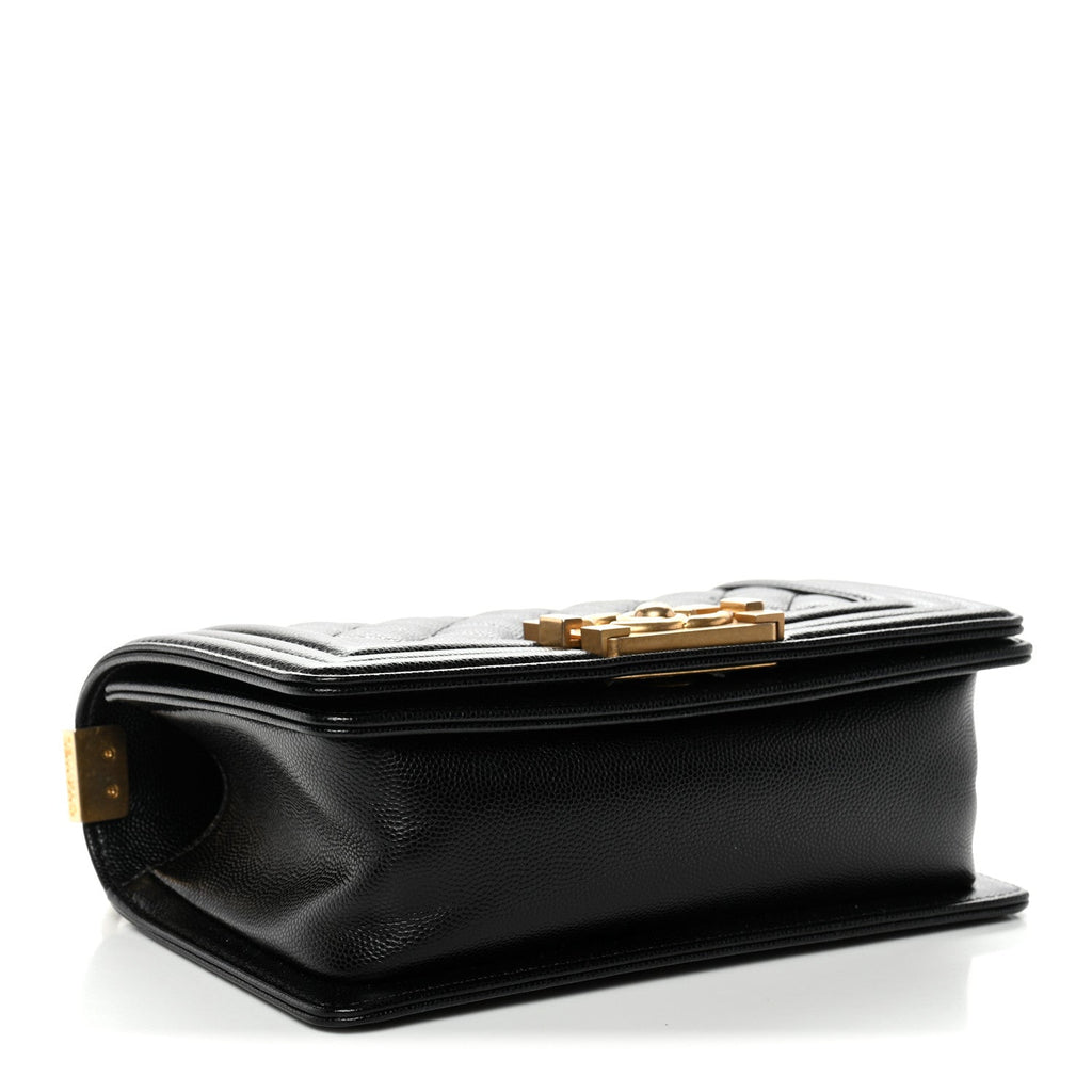 Caviar Quilted Small Boy Flap Black