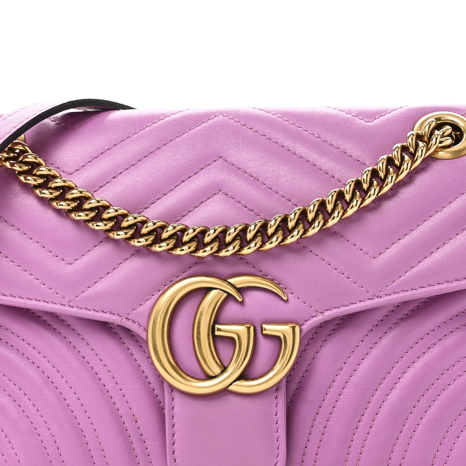 Calfskin Matelasse Small GG Marmont Shoulder Bag Candy Mousse