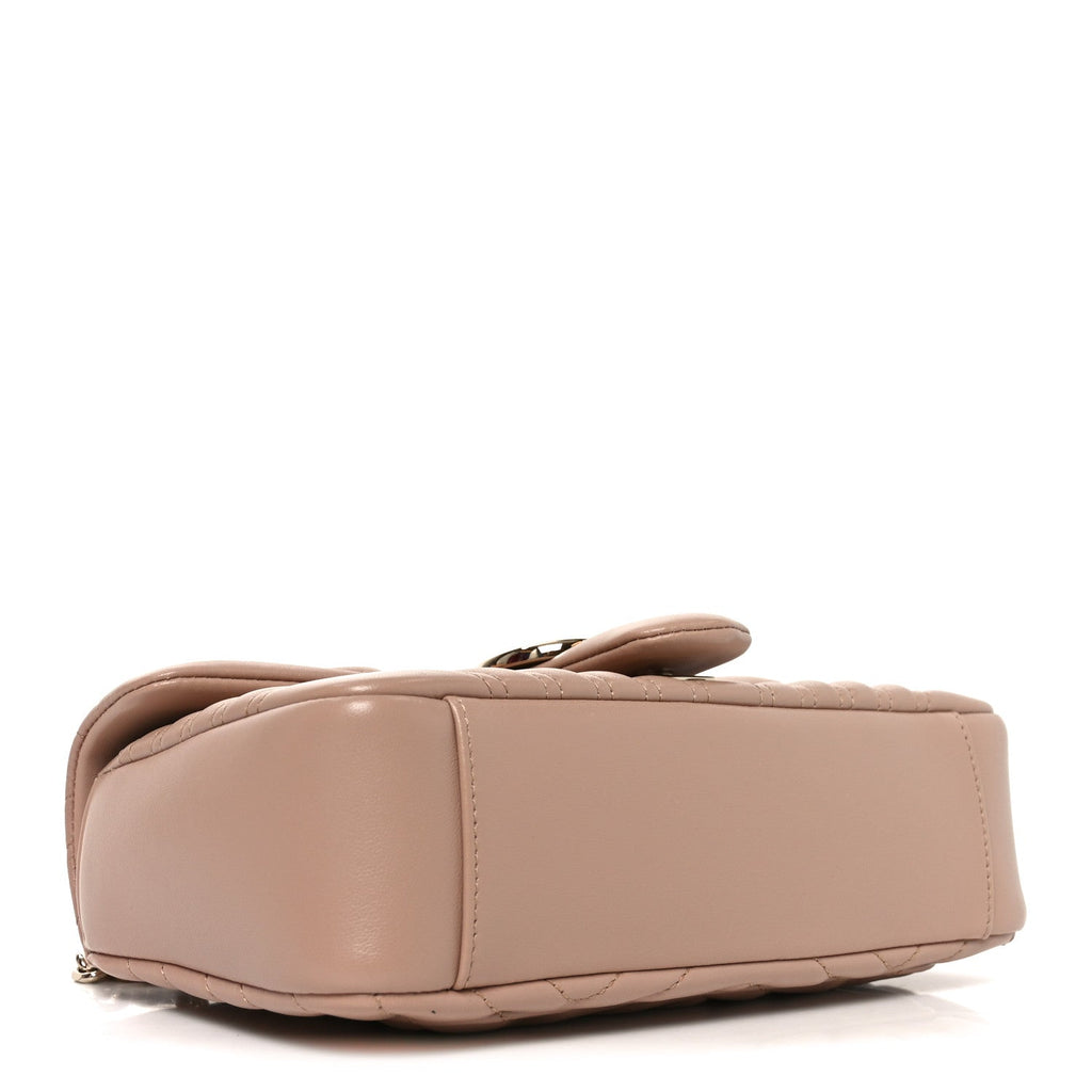 Lambskin Matelasse Medium GG Marmont Shoulder Bag Pink Beige