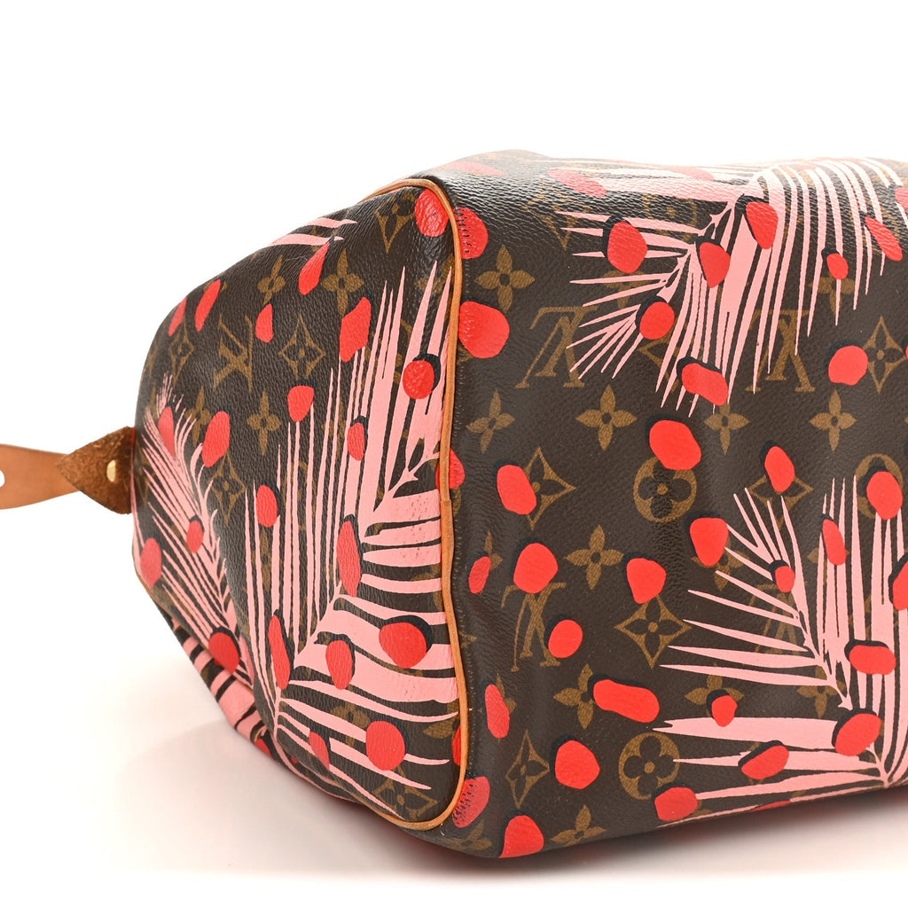 Monogram Jungle Dots Speedy 30 Sugar Pink Poppy