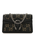 Jacquard Black Denim GG Monogram Super Mini Dionysus Shoulder Bag Black Ivory