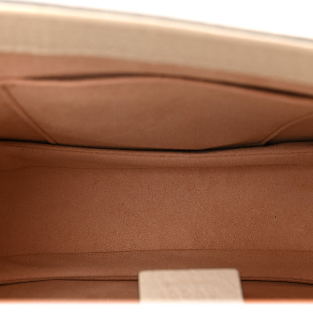 Textured Calfskin Small Ophidia Flap Messenger Bag Mystic White