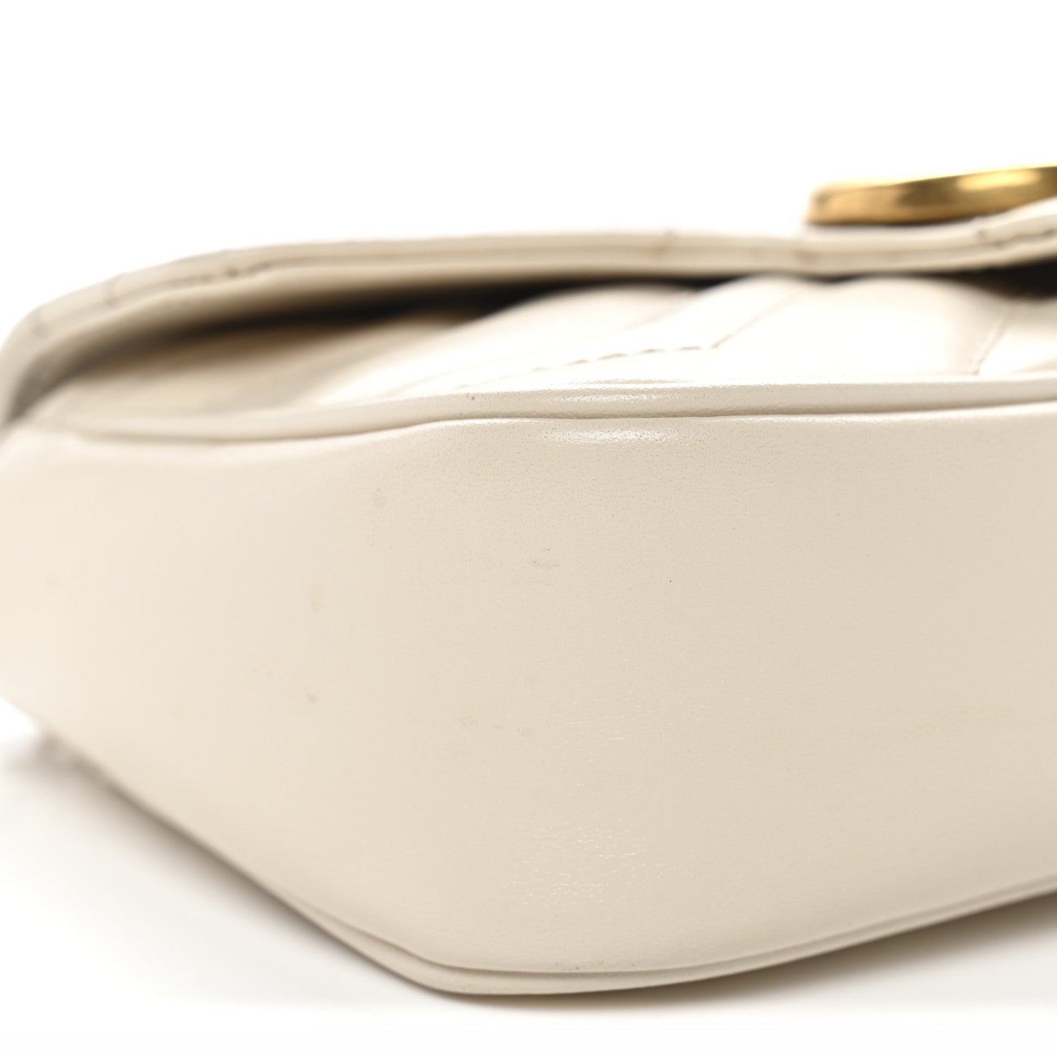 Calfskin Matelasse Super Mini GG Marmont Shoulder Bag White