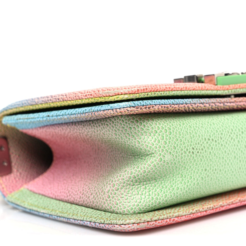 Caviar Quilted Small Cuba Rainbow Boy Flap Multicolor