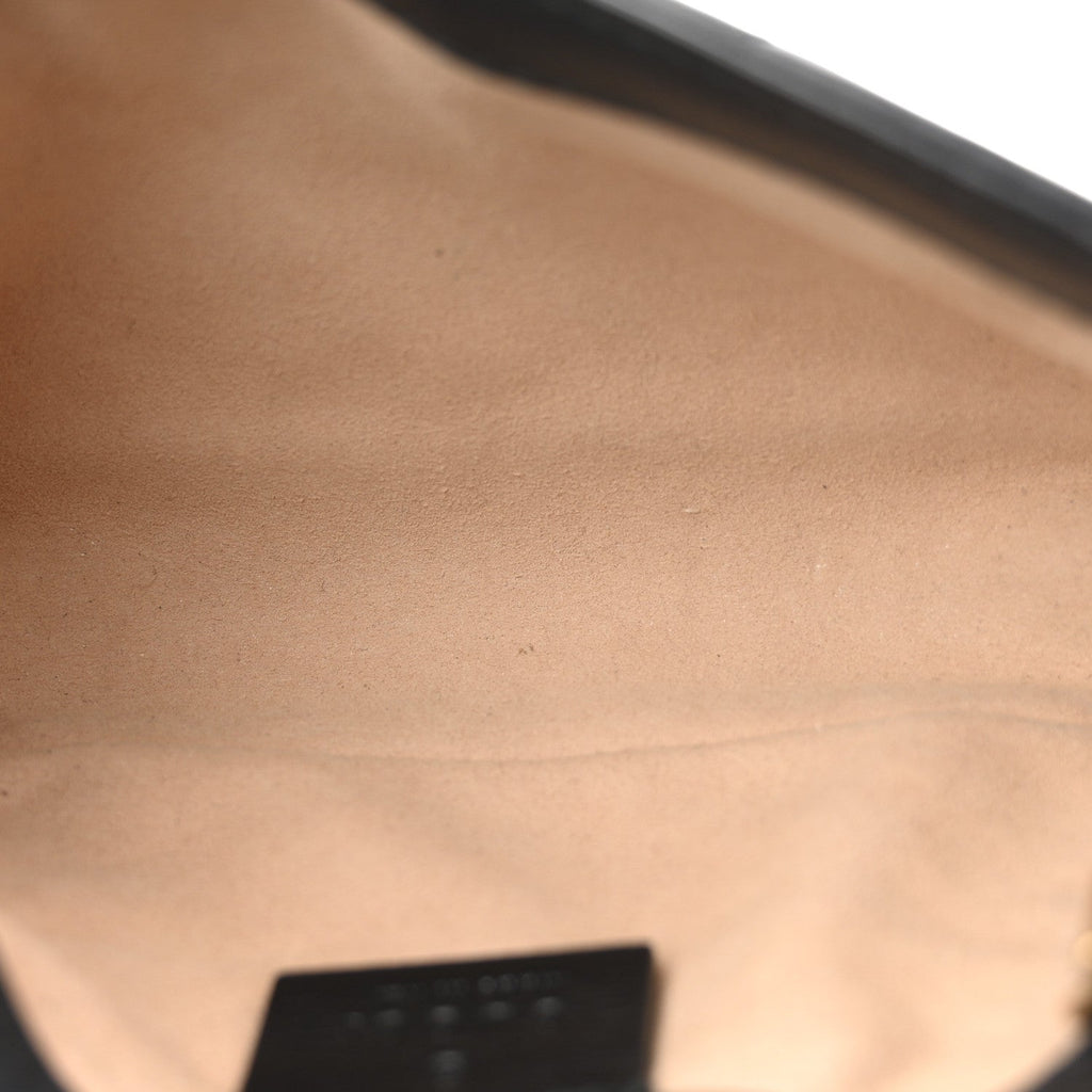 Calfskin Matelasse Super Mini GG Marmont Shoulder Bag Black