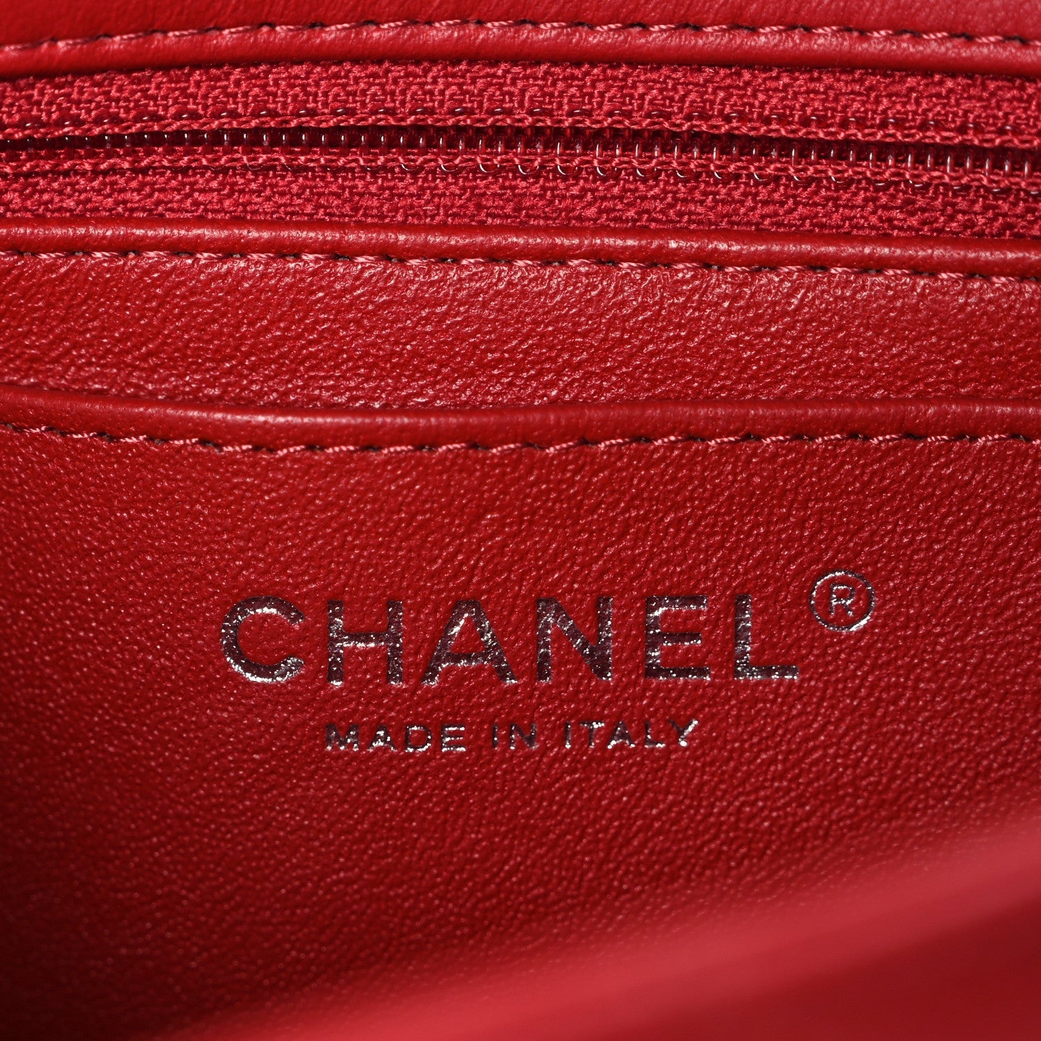 Lambskin Quilted Mini Rectangular Flap Red