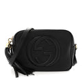 Pebbled Calfskin Small Soho Disco Bag Black