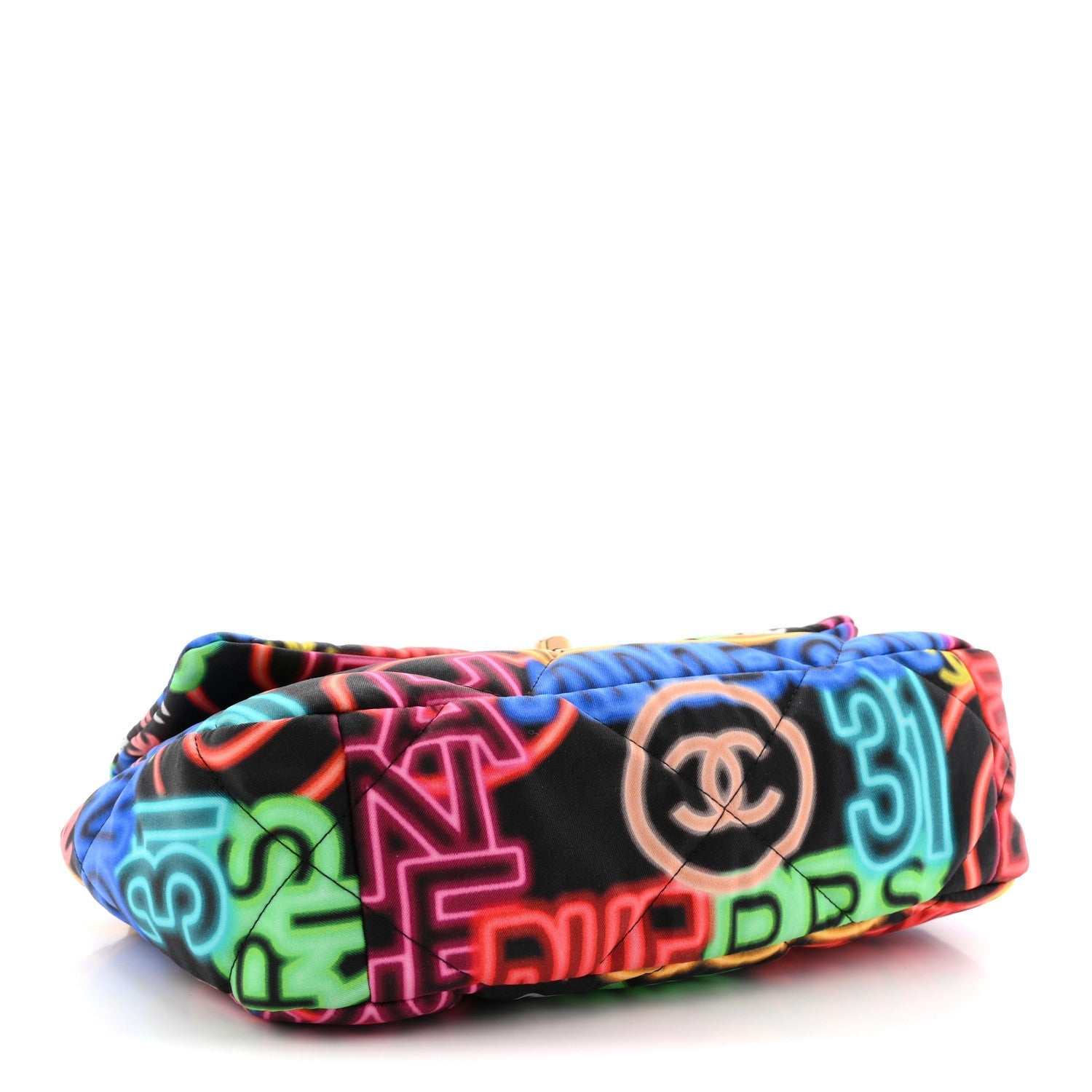 Fabric Printed Medium Chanel 19 Flap Black Multicolor