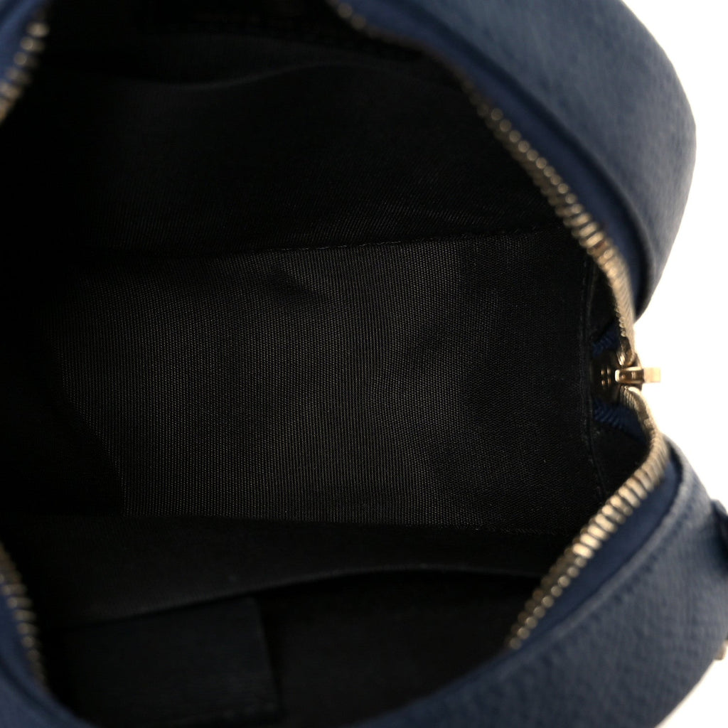 Caviar Quilted Round Filigree Crossbody Navy Black