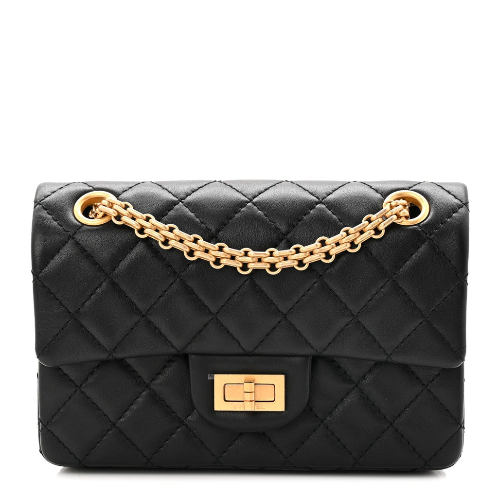 Calfskin Quilted 2.55 Reissue Mini Flap Black