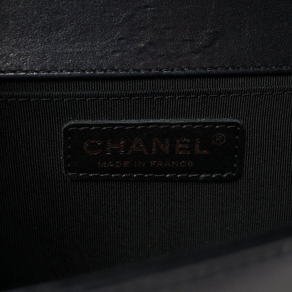 Lambskin Quilted Medium Boy Flap Black