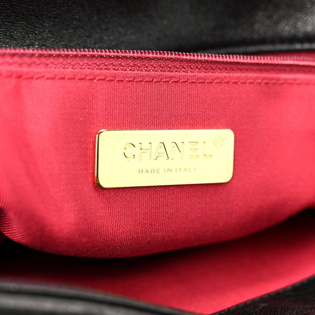 Goatskin Quilted Large Chanel 19 Flap Black