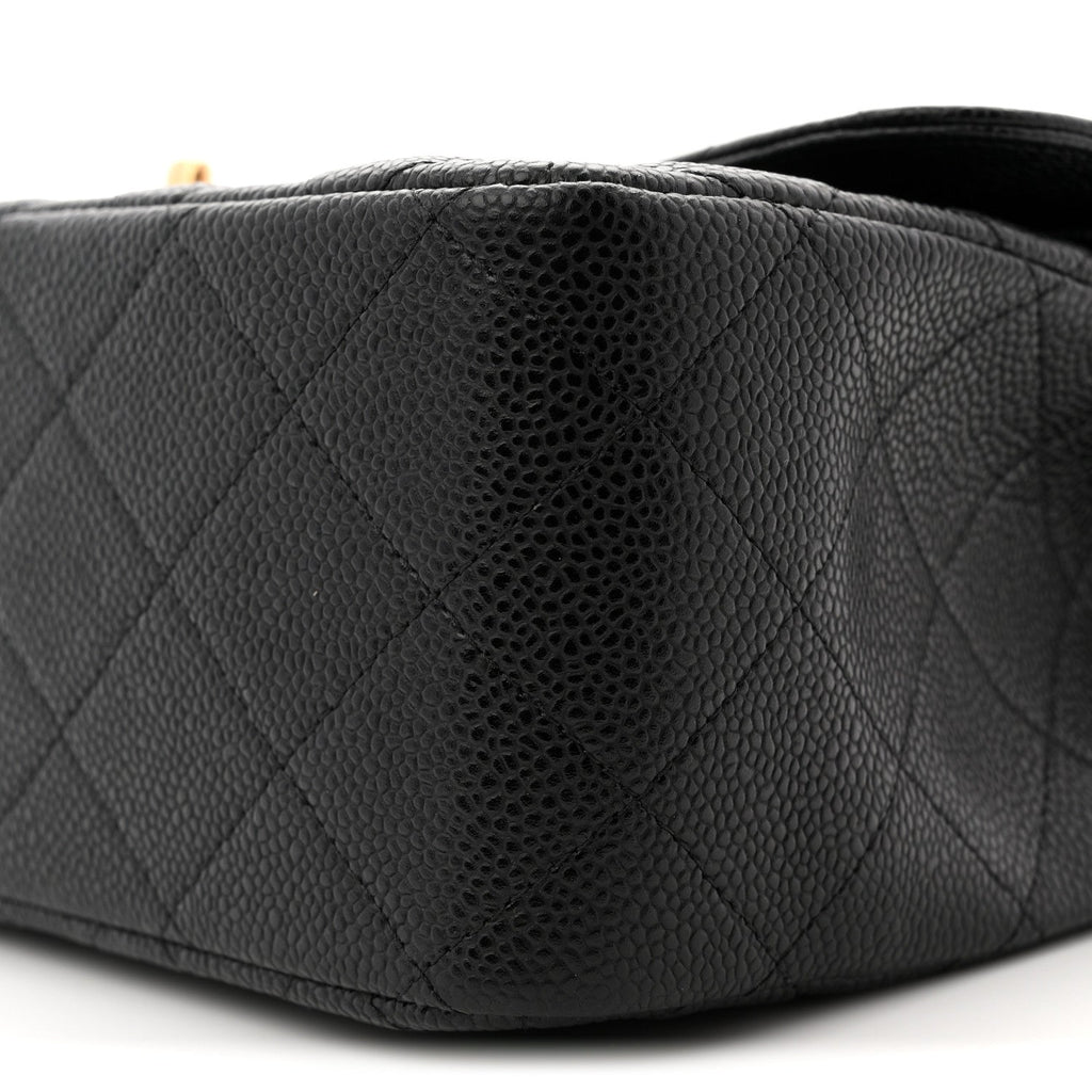 Caviar Quilted Jumbo Double Flap Black