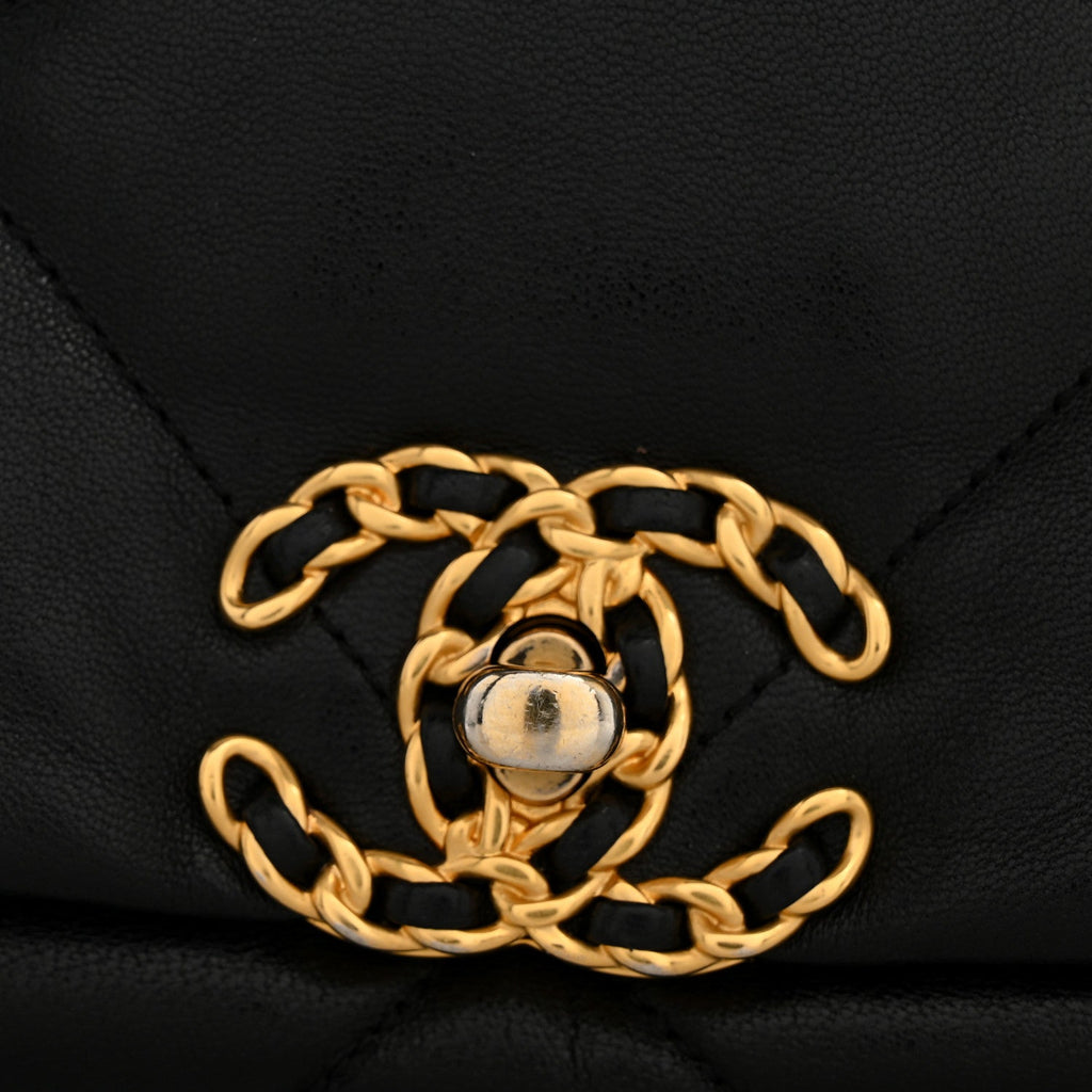 Goatskin Quilted Maxi Chanel 19 Flap Black