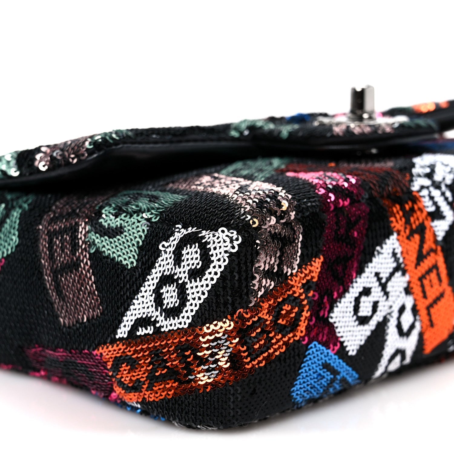 Sequin Logo Small Flap Ruthenium Multicolor
