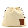 X PAULA'S IBIZA Terry Cloth Calfskin Drawstring Pouch Natural Tan