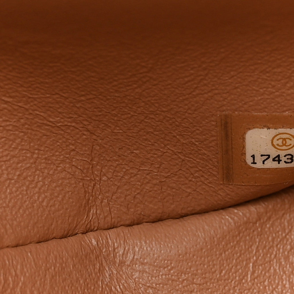Patent Quilted Jumbo Double Flap Light Brown