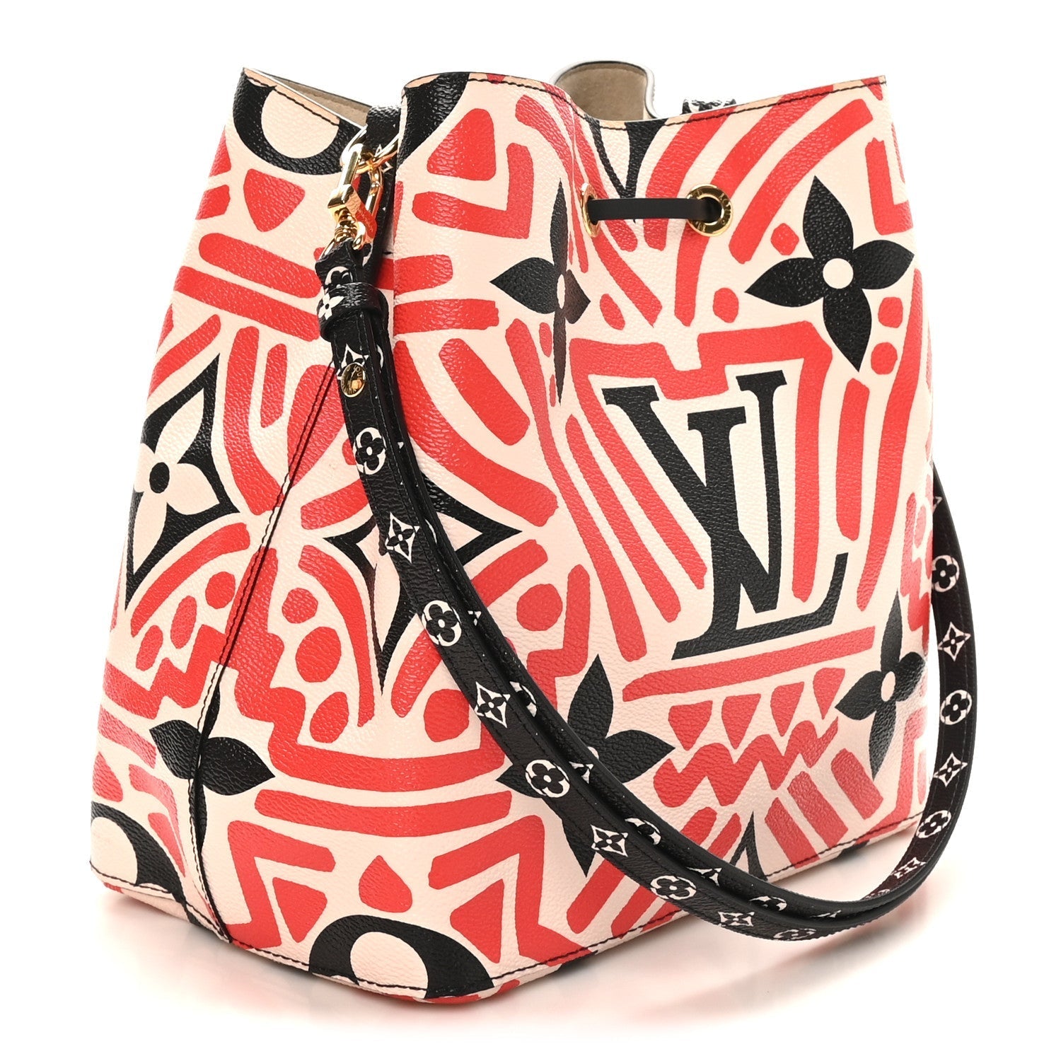 Monogram Giant Crafty NeoNoe MM Creme Rouge Black